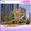 Park Outdoor Wooden Pirate Ship Model Climbing Through The Playground Equipment Dealer
