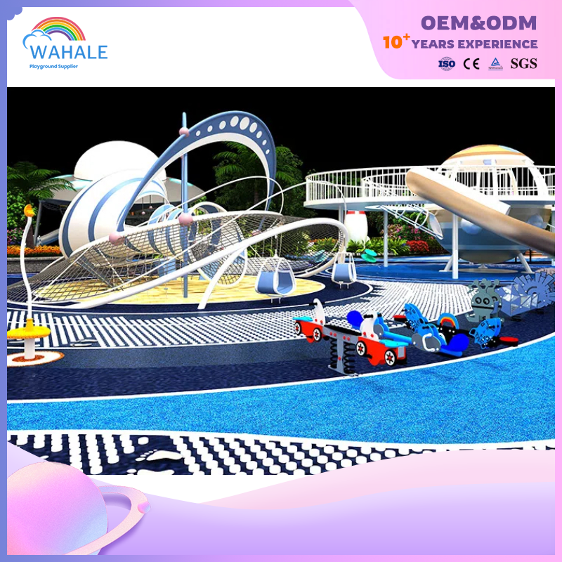 Scenic Spot Outdoor Silver Flying Saucer Shape Space Theme Customized Sports Playground Equipment Supplier