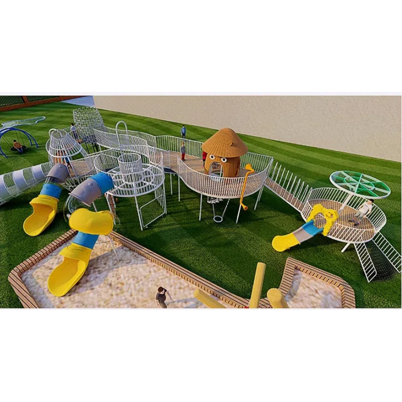 Color spiral pipe slide sand pond