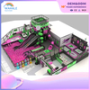 Pink Green Indoor Physical Training Trampoline Park Playground Equipment Customization