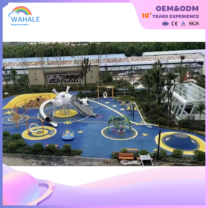 Blue Department Outdoor Spaceship Modeling Customized Children's Playground Equipment Supplier