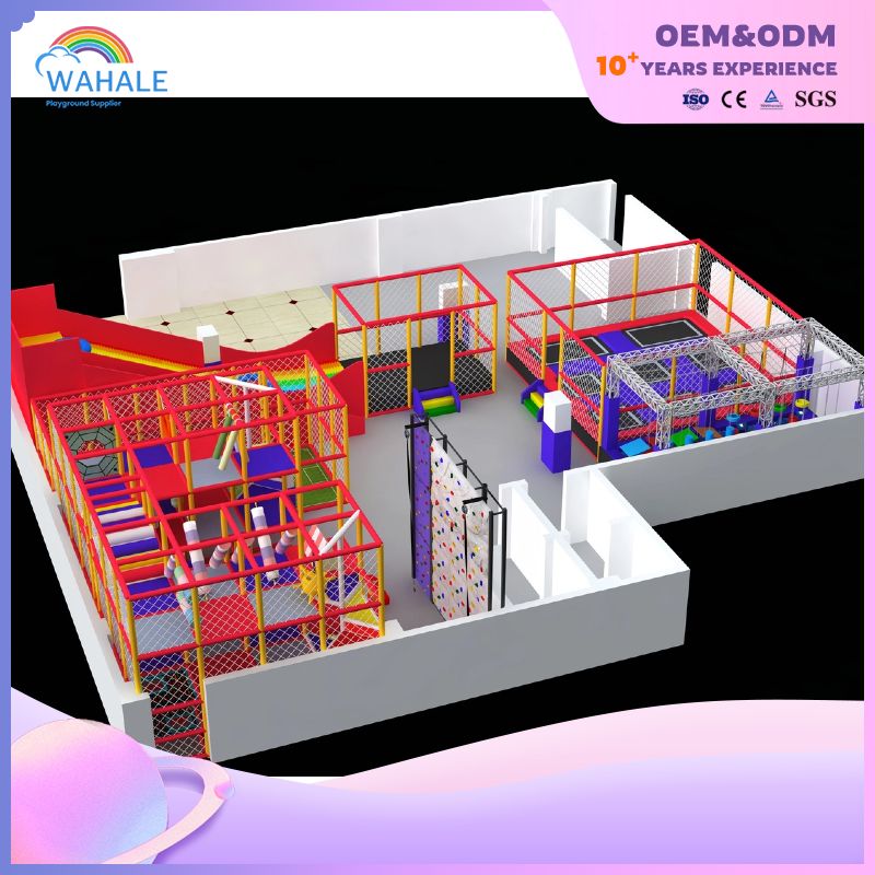 Rainbow Theme Trampoline Park Equipment Customized Children's Playground Equipment