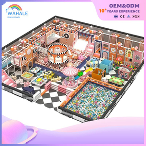 Dealer of Customized Children's Playground Equipment with An Orange Castle Theme Indoors in The Shopping Mall