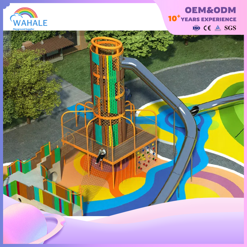 Scenic Spot Outdoor Color Wooden House Shape Playground Customized Children's Physical Training Park