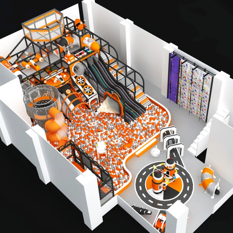 orange shape tower spiral tube slide