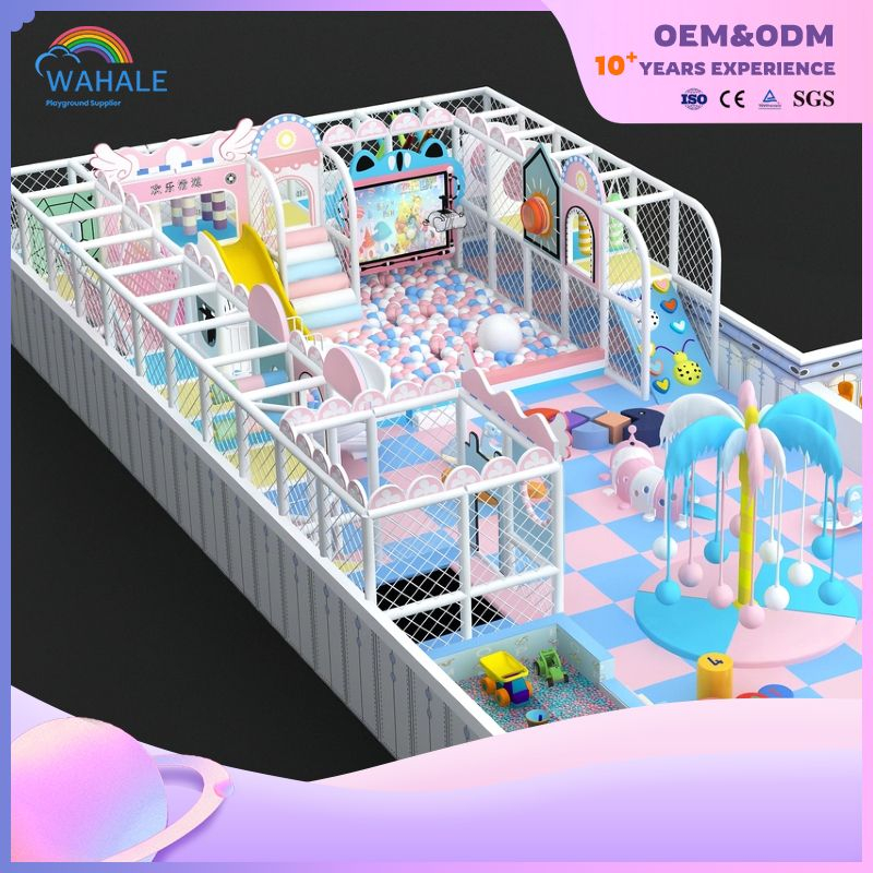 Blue Indoor Children's Soft Decoration Playground Custom Indoor Castle Style Amusement Park Equipment