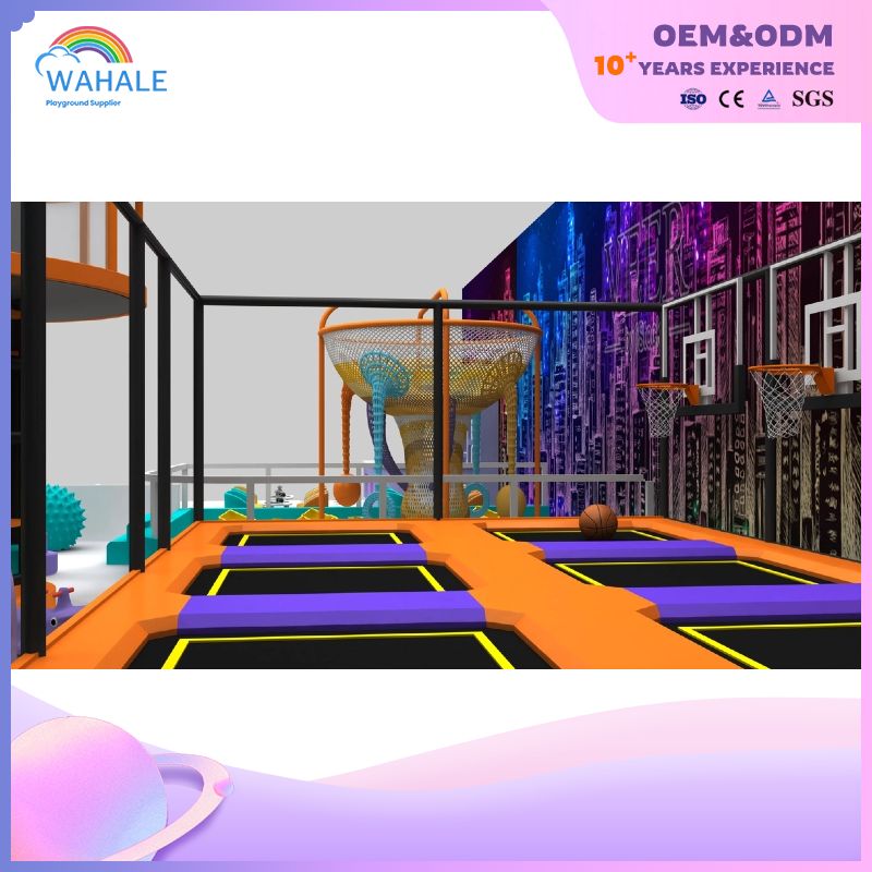 Neon Color Custom Children's Games City Theme Indoor Playground Equipment Manufacturer