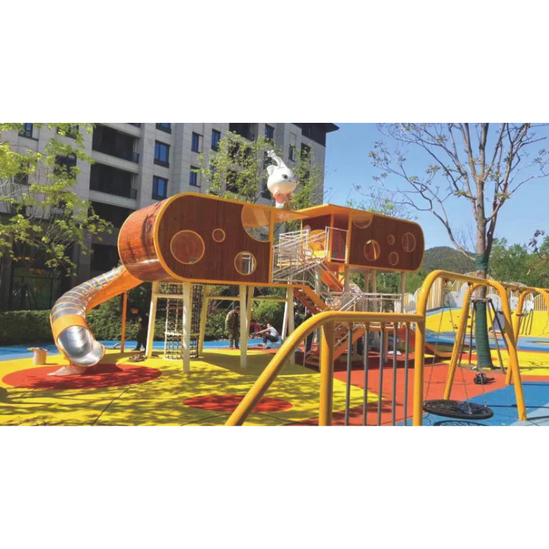 black children's handmade climbing net walkway