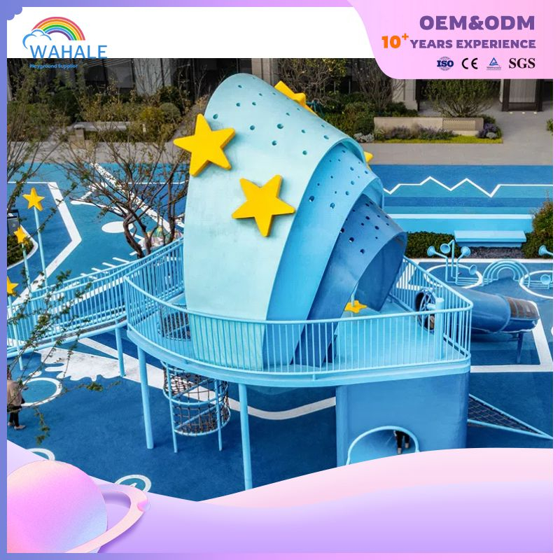Park outdoor children's spaceship theme customized slide unpowered amusement park equipment