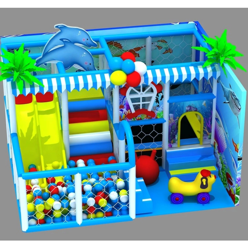Indoor blue dolphin maze