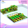 Forest Theme Children's Indoor Playground Green Is Customized Trampoline Park Equipment