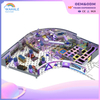 Purple Children Custom Video Game Theme Indoor Trampoline Parkour Playground Equipment