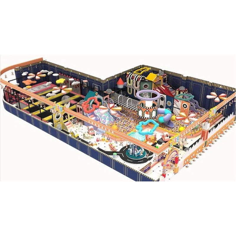 blue and purple rotating pipe children's slide