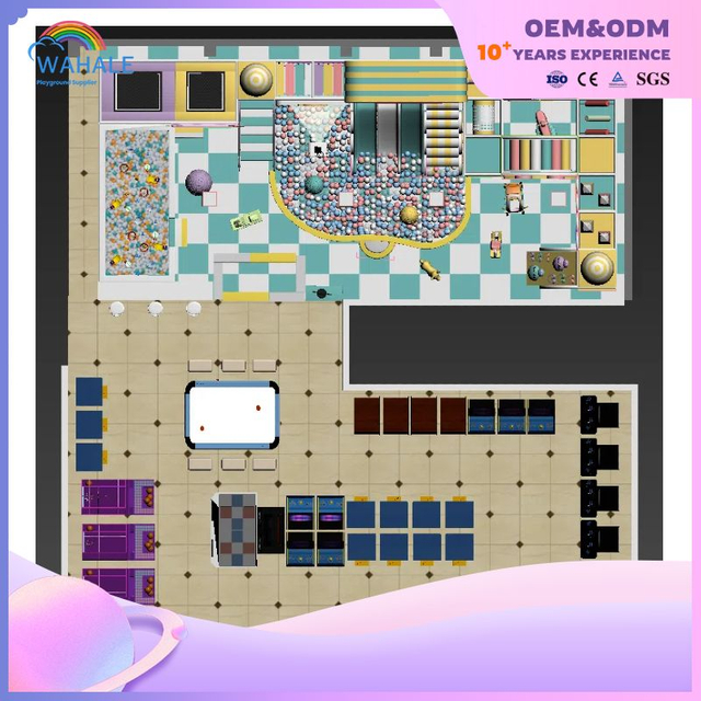 Mall Indoor Children's Play House Amusement Park Customized Blue Indoor Children's Playground Equipment