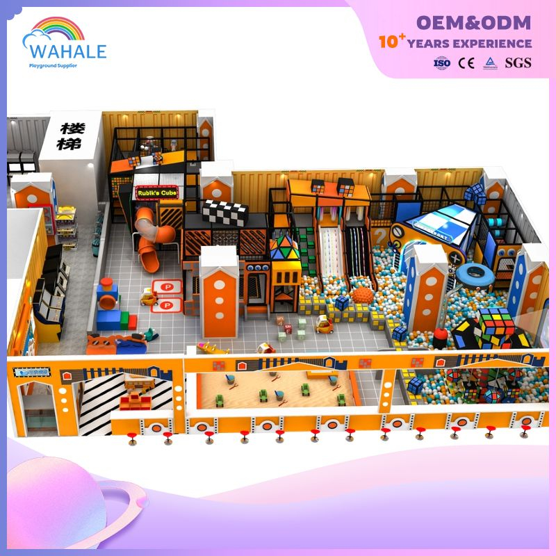 Fun Entertainment Children's Indoor Playground with Fun Ball Track Sliding Climbing Equipment