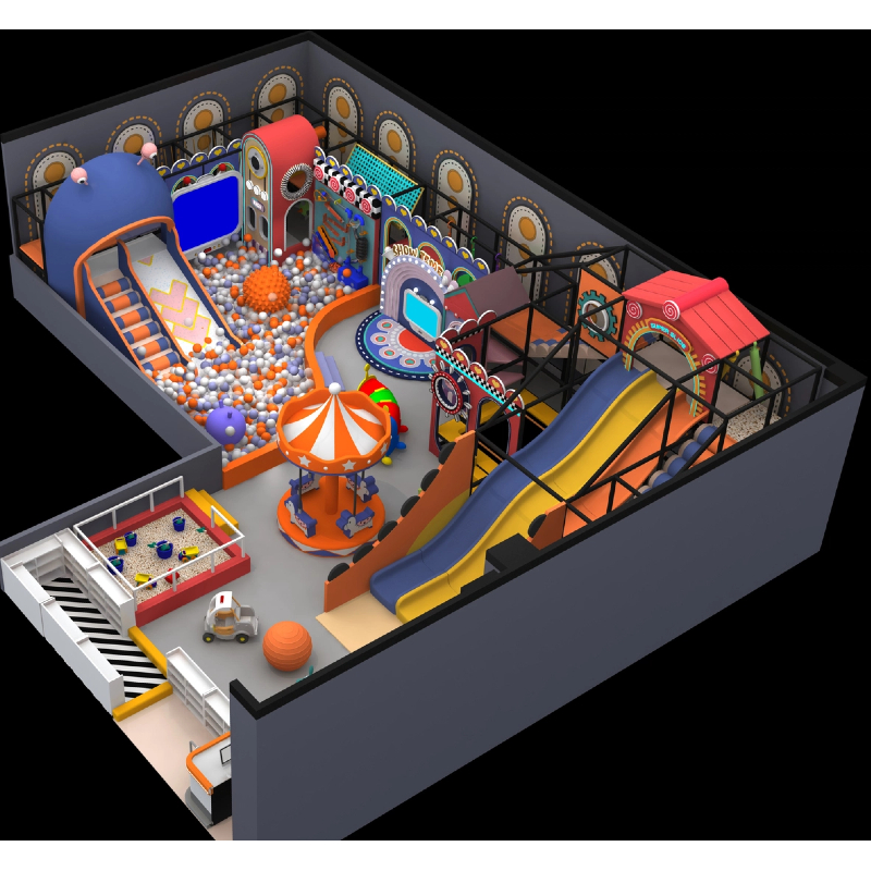 Indoor slide ocean ball combination structure