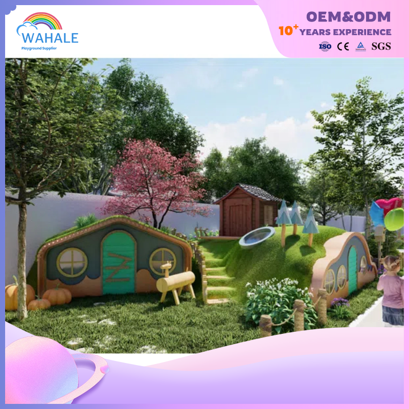 Early Education Center Outdoor Wooden Drum Shape Children's Playground Equipment Manufacturer