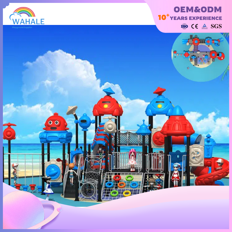 Park Outdoor Color Space Theme Customized Children's Slide Playground Equipment Supplier