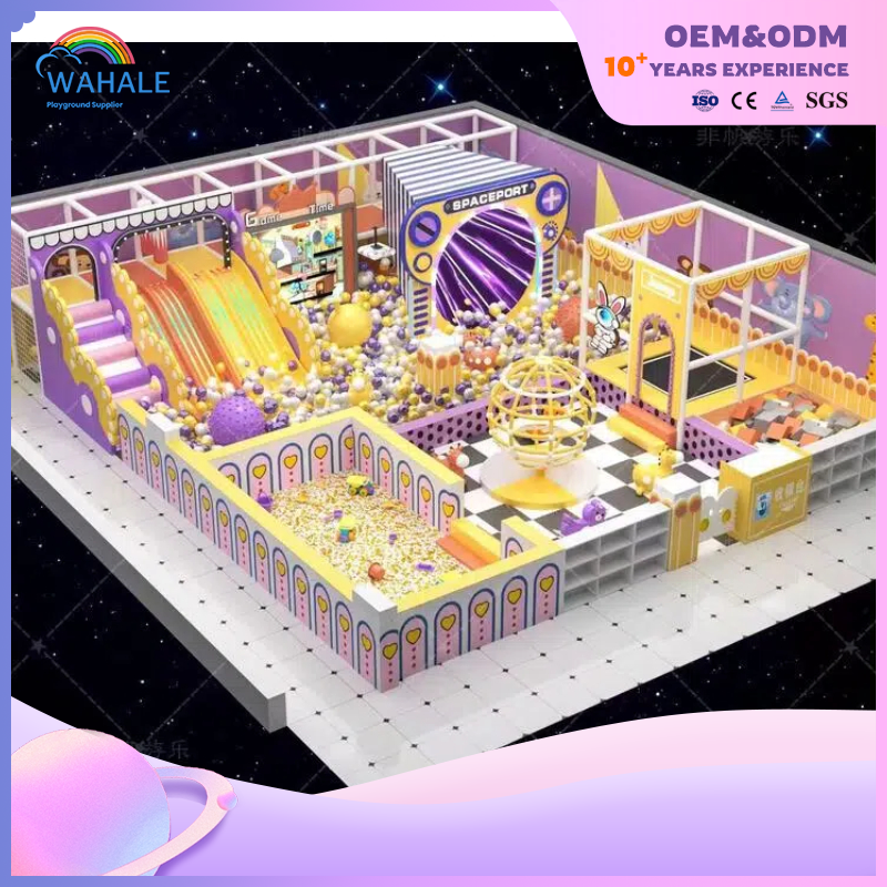 Purple Early Education Center Indoor Soft Decoration Castle Theme Customized Children's Playground Equipment