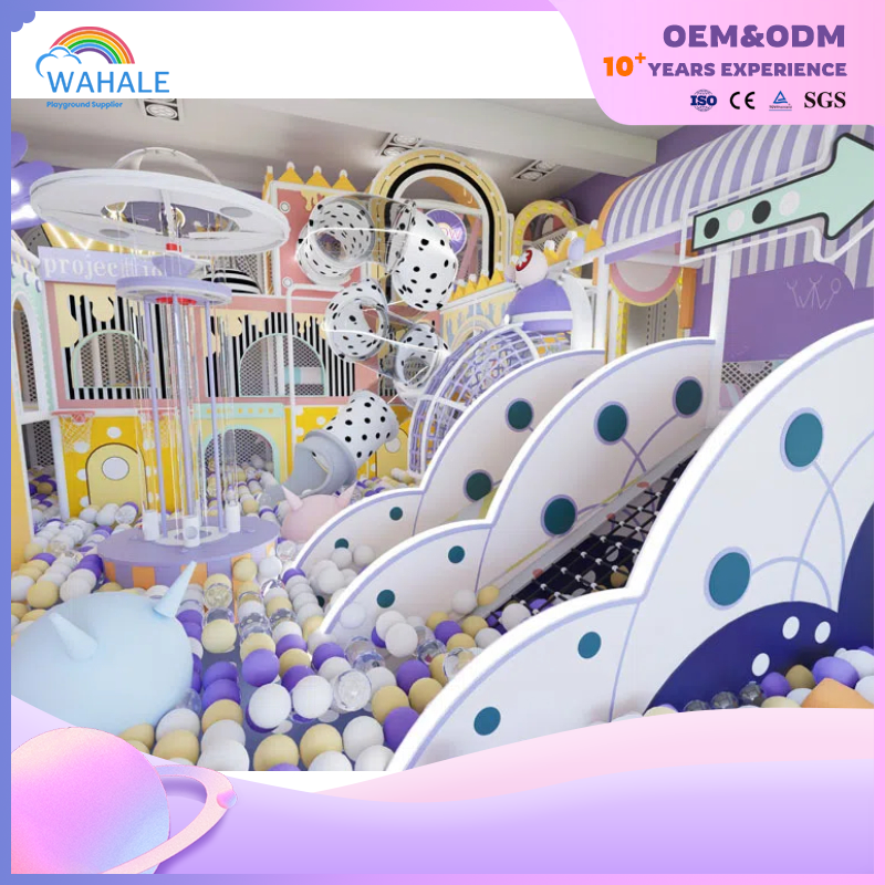 Kindergarten Interior Purple Soft Decoration Castle Theme Customized Playground Equipment Manufacturer
