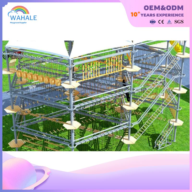 Park Outdoor Wooden Hexagonal Children Adventure Adventure Playground Equipment Wholesale