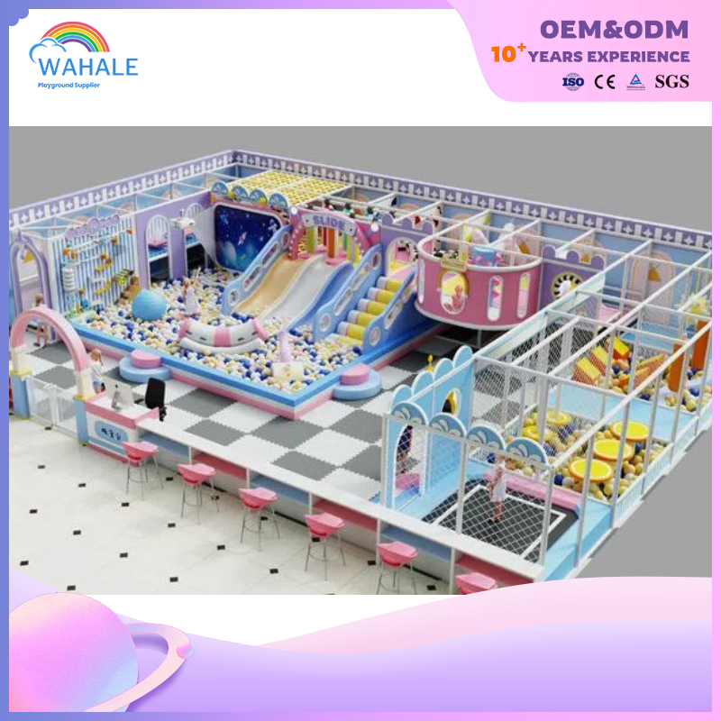 Kindergarten Indoor Pink Blue Soft Decoration Children Crossing Playground Equipment Supplier