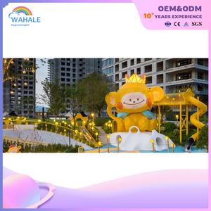 Community Outdoor Yellow Monkey Shape Custom Children's Amusement Park Outdoor Lighting Play Area