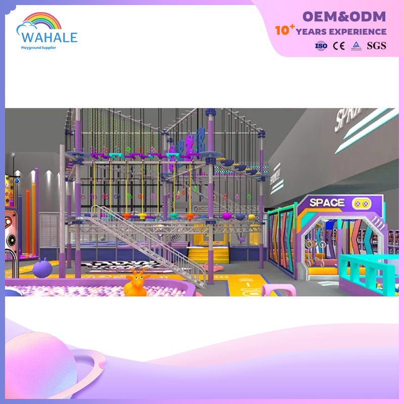 Mall Interior Purple Space Theme Customized Children's Purple Soft Installation Playground Equipment