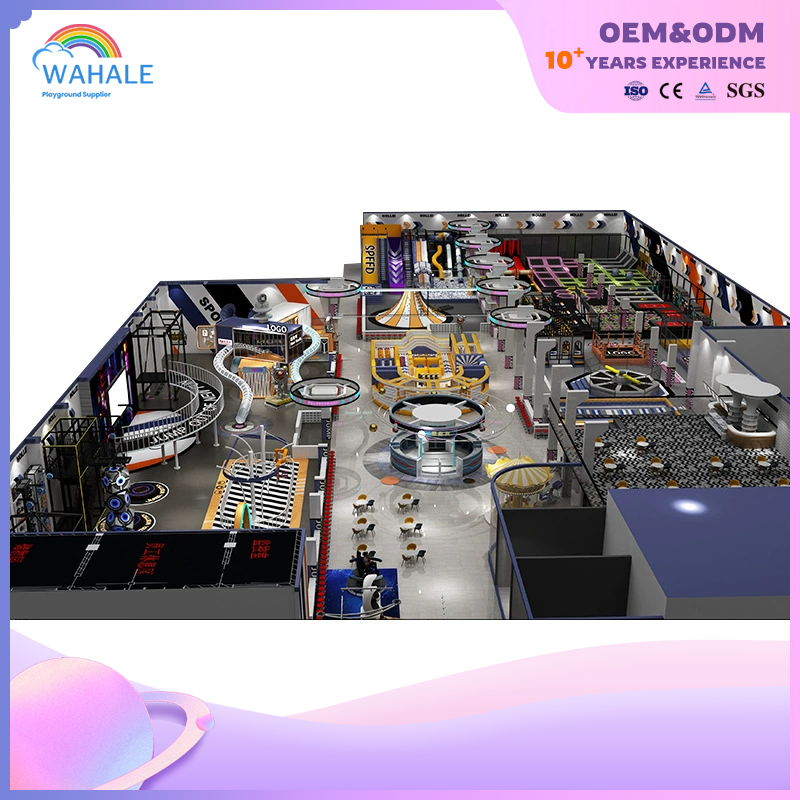 Mall Indoor Mechanical Theme Customized Children's Physical Exercise Parkour Trampoline Park Equipment