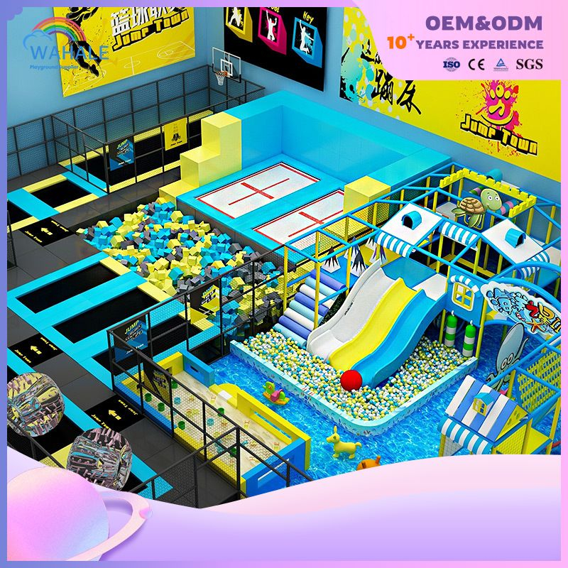 Blue Department Custom Indoor Physical Training Trampoline Playground Equipment Supplier