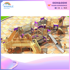 Park Outdoor Wooden Pirate Ship Model Climbing Through The Playground Equipment Dealer