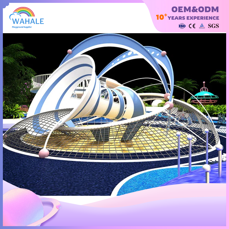 Scenic Spot Outdoor Silver Flying Saucer Shape Space Theme Customized Sports Playground Equipment Supplier