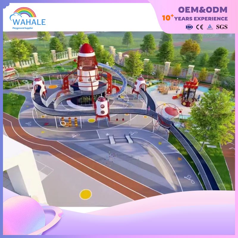 Rocket Shape Outdoor Sports Playground Customized Children's Interstellar Theme Park Equipment Factory