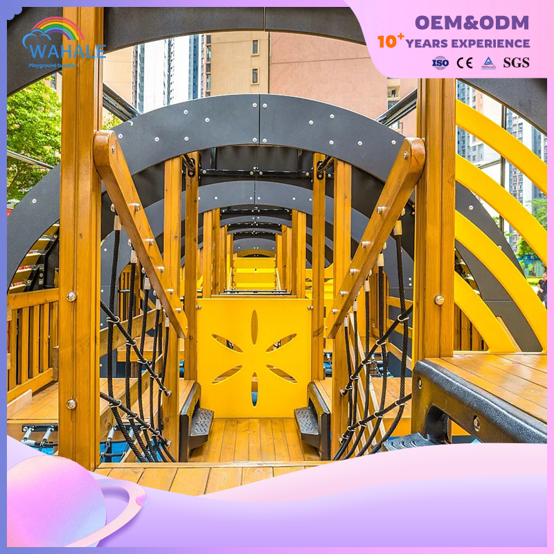 Shopping Mall Outdoor Cartoon Wasp Shape Custom Children's Wooden Playground Equipment Wholesale