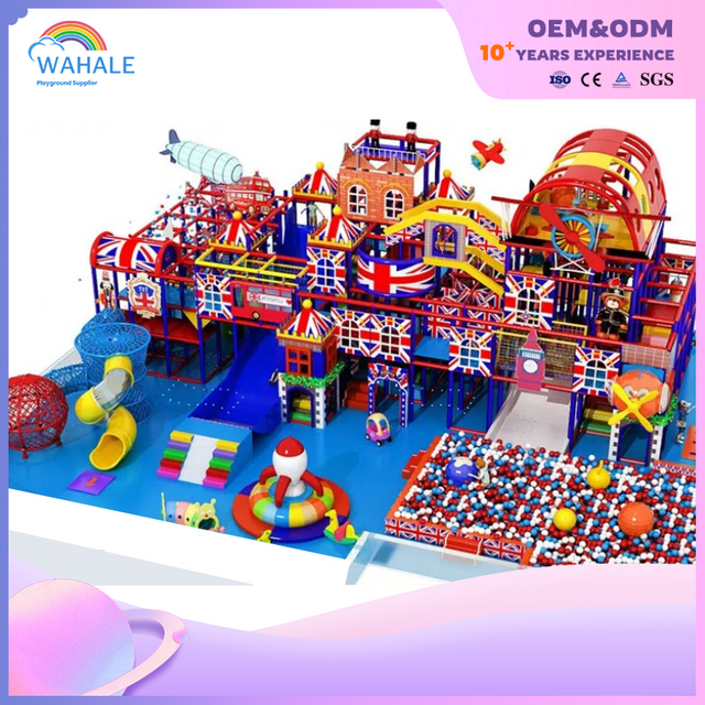 Kindergarten Indoor British Theme Custom Soft Installation Crossing Children's Playground Equipment