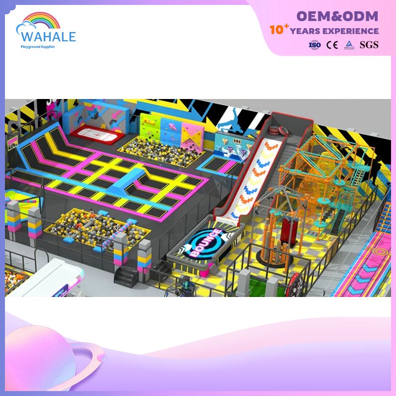 Mall Interior Color Department Custom Children's Parkour Trampoline Park Equipment Builder