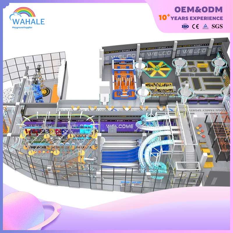 Video Game Theme Custom Shopping Mall Indoor Physical Training Trampoline Park Equipment Supplier