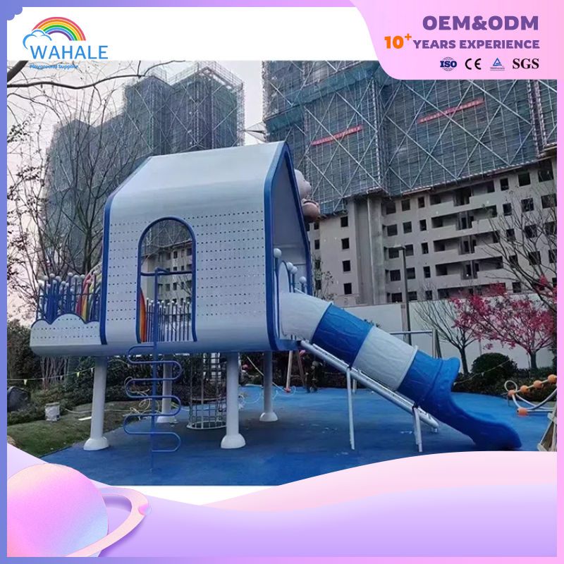 Scenic Area Outdoor Blue House Modeling Children Parent-child Interactive Playground Equipment