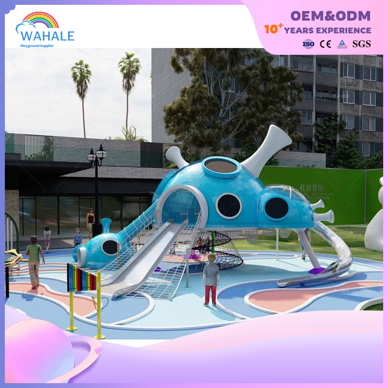 Outdoor Children's Cartoon Egg Stainless Steel Slide in Shopping Mall Non-powered Playground Equipment