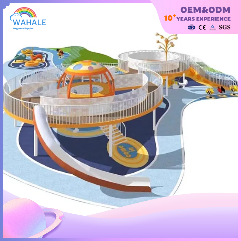 Park Outdoor Space Theme Customized Children's Blue Playground Equipment Manufacturer