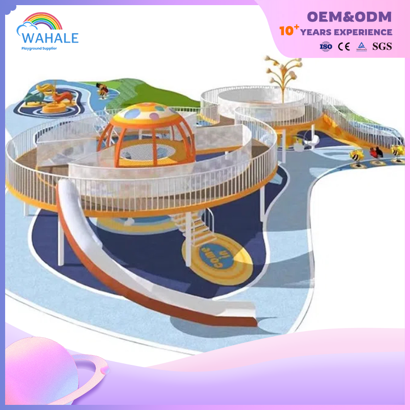 Park Outdoor Space Theme Customized Children's Blue Playground Equipment Manufacturer