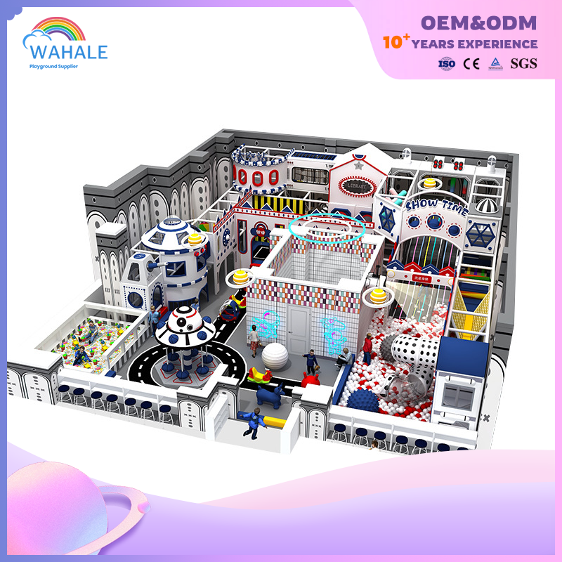 Mall Indoor White Flying Saucer Interplanetary Theme Custom Soft Cover Children's Playground Equipment Dealer