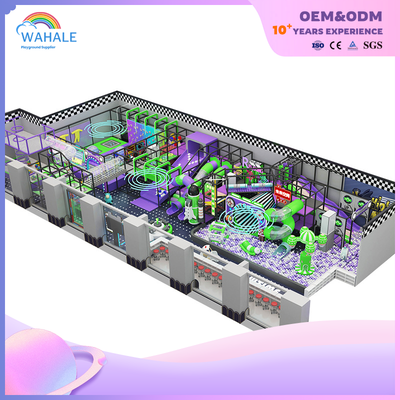 Mall Indoor Neon Color Children's Parkour Physical Training Trampoline Park Amusement Facilities Dealer